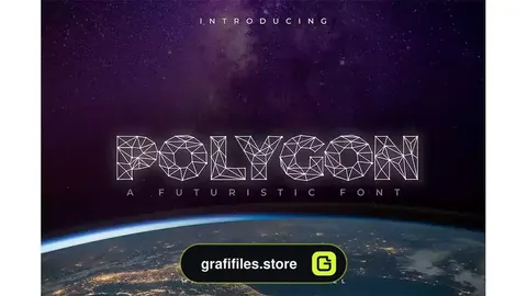 فونت انگلیسی تکنولوژی چند ضلعی Polygon Technology Font