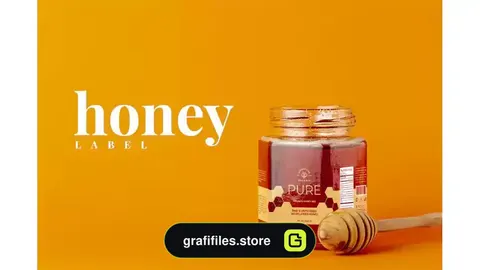 وکتور لیبل شیشه عسل Premium Honey Jar Label Design