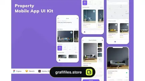 رابط کاربری اپلیکیشن موبایل Property Mobile App UI Kit