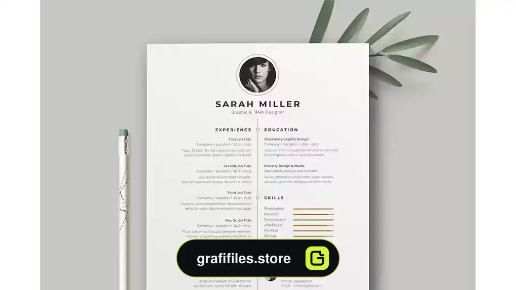 قالب ایندیزاین رزومه Resume / Cv Template