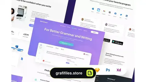 رابط کاربری لندینگ پیج Saas Spell Checker Landing Page