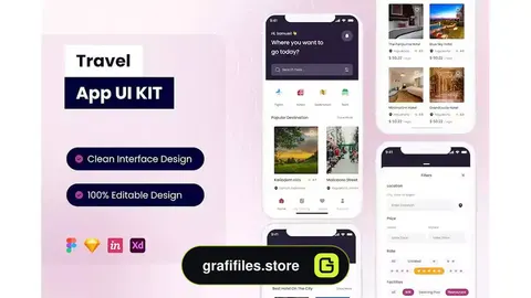 رابط کاربری اپلیکیشن موبایل سفر Travel Mobile App