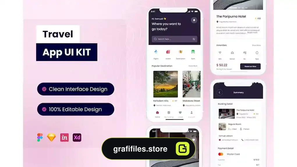 رابط کاربری اپلیکیشن سفر Travel Mobile App