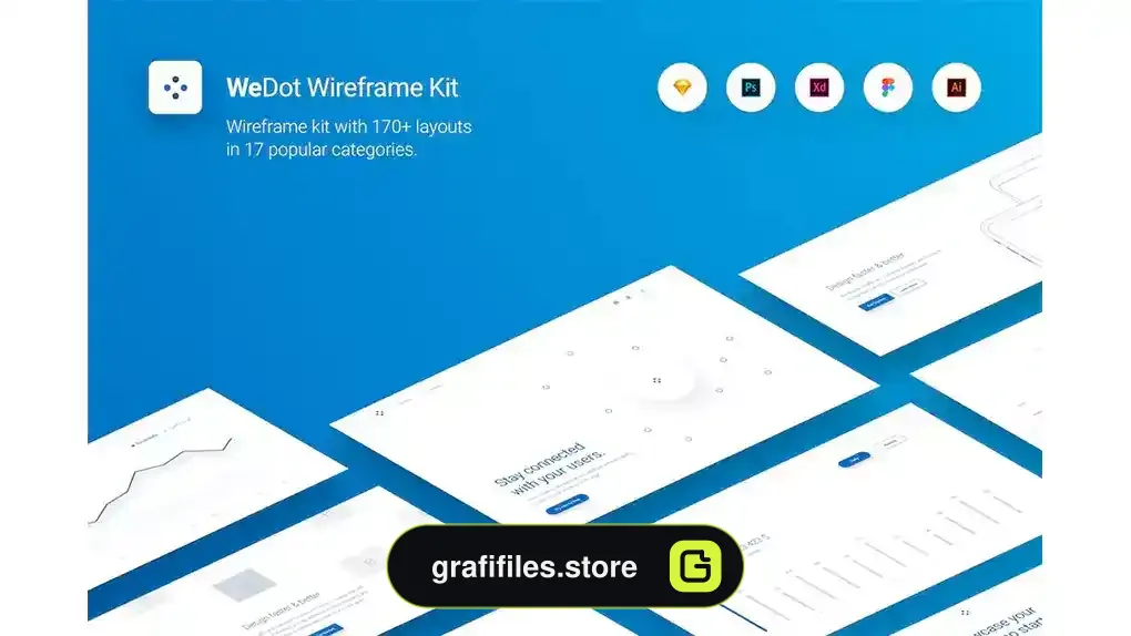 رابط کاربری وایرفریم WeDot - Wireframe UI Kit