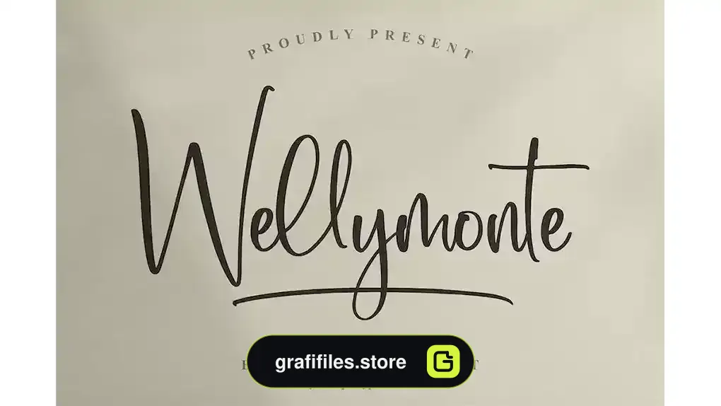فونت انگلیسی Wellymonte Script Font