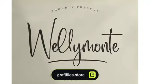 فونت انگلیسی Wellymonte Script Font