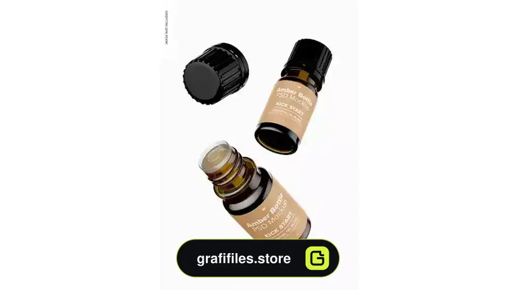 موکاپ قطره چکان amber bottle mockup