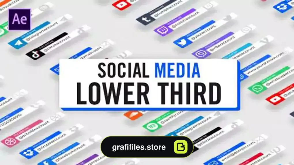 پروژه پریمیر زیرنویس مدرن Modern Social Media Lower Thirds