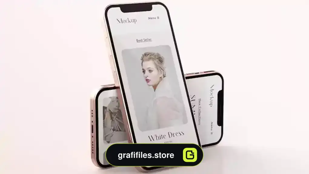 موکاپ صفحه نمایش موبایل Red and gold phone screen mockup