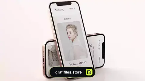 موکاپ صفحه نمایش موبایل Red and gold phone screen mockup
