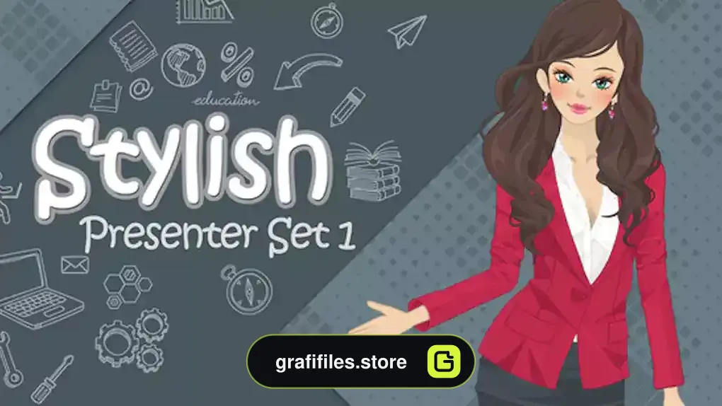 پروژه افترافکت موشن گرافیک مجری شیک Stylish Presenter Set 1