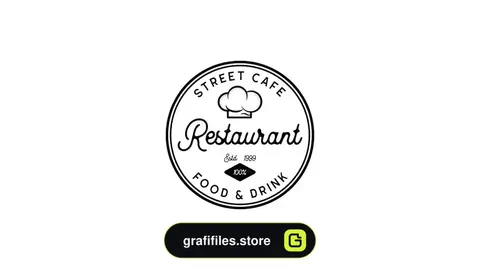 طرح وکتور لوگو وینتیج رستوران Vintage restaurant logo