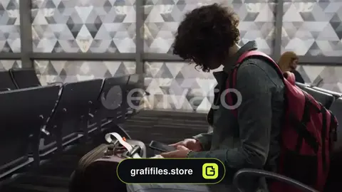 فوتیج زن در فرودگاه Woman At The Airport