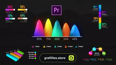 پروژه پریمیر اینفوگرافی Infographic Modern Graphs-MOGRT