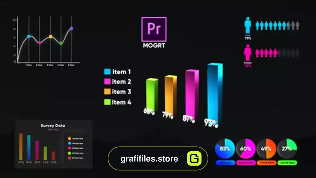 پروژه پریمیر اینفوگرافی Infographic Smart Graphs-MOGRT