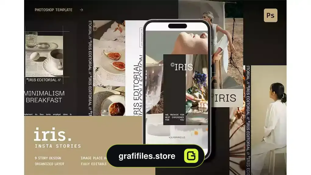 طرح لایه باز استوری اینستاگرام Iris - Insta Stories