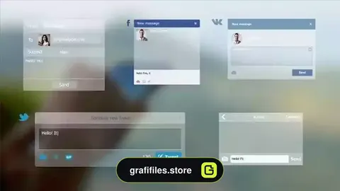 پروژه افترافکت پیام متنی شبکه های اجتماعی Messages Social Networks 2
