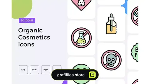 آیکون لوازم آرایشی ارگانیک Organic Cosmetics icons