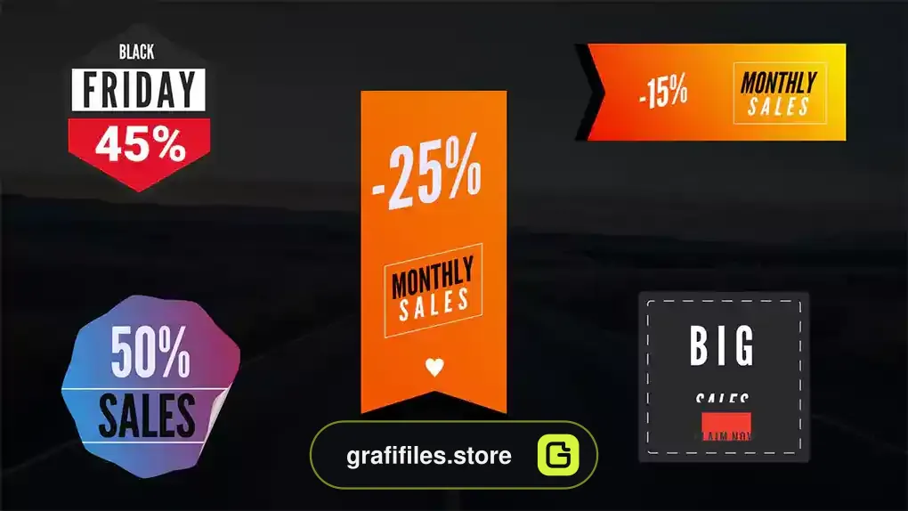 پروژه داوینچی ریزالو برچسب تخفیف قیمت Sales Badges V3