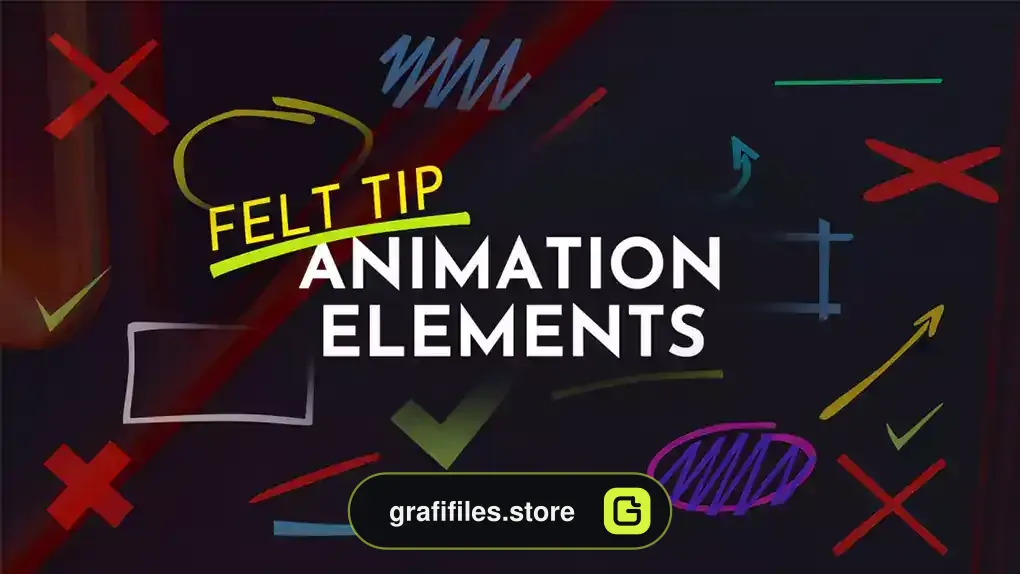 پروژه پریمیر المان های متحرک Animation Elements - Felt Tip