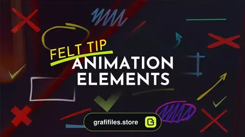 پروژه پریمیر المان های متحرک Animation Elements - Felt Tip