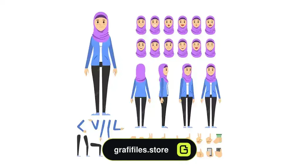 وکتور کاراکتر زن عرب