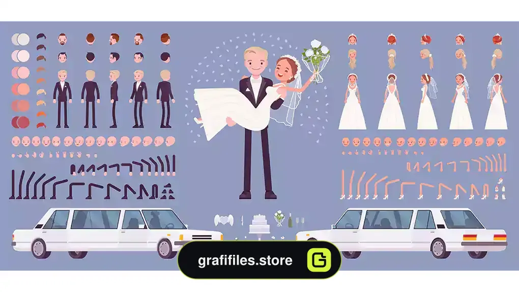 وکتور عروس و داماد جوان