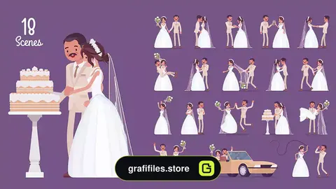دانلود وکتور عروس و داماد