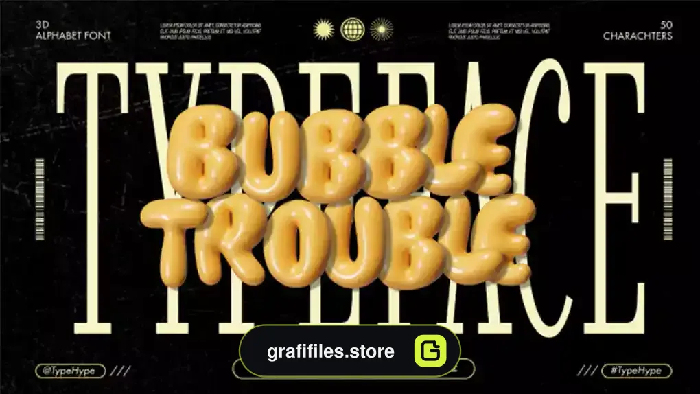 پروژه افترافکت انیمیشن متن حباب شکل Bubble Trouble Typeface