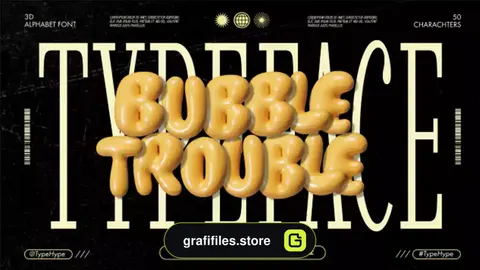 پروژه افترافکت انیمیشن متن حباب شکل Bubble Trouble Typeface