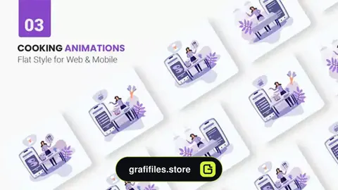 پروژه افترافکت موشن گرافیک کاراکتر فلت آشپز