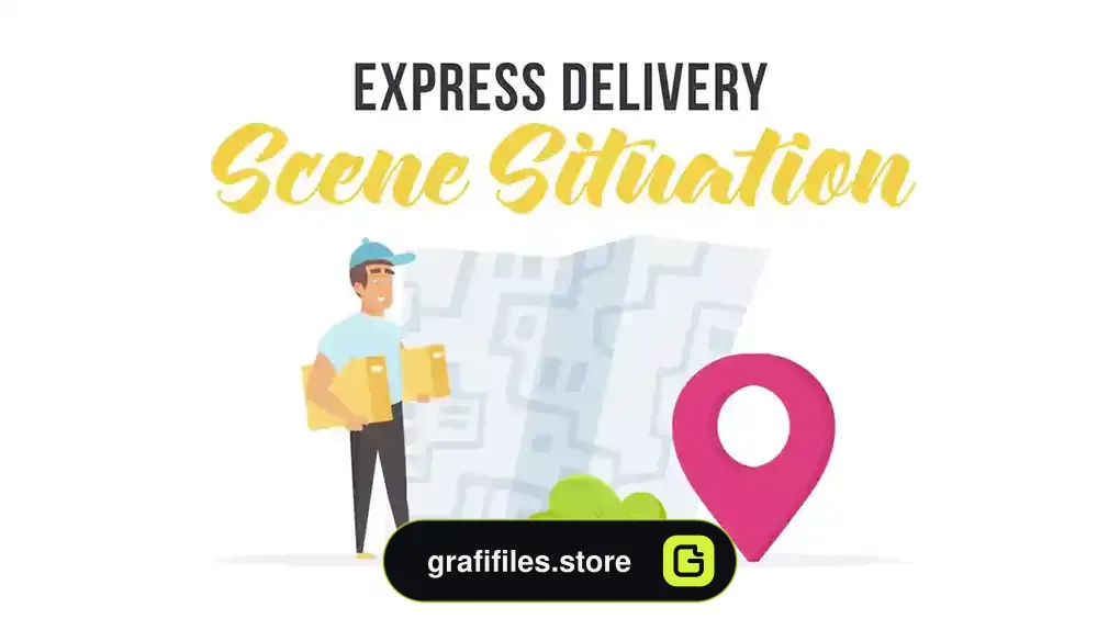 پروژه افترافکت موشن گرافیک ارسال مرسوله Express Delivery - Scene Situation