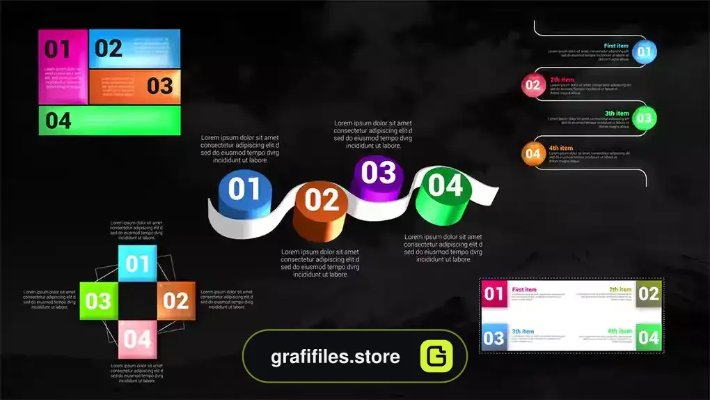 پروژه داوینچی ریزالو اینفوگرافیک Infographic Lists V6