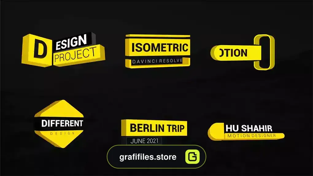 پروژه داوینچی ریزالو تایتل ایزومتریک Isometric Titles V2