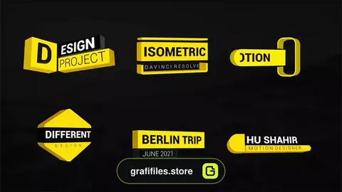 پروژه داوینچی ریزالو تایتل ایزومتریک Isometric Titles V2