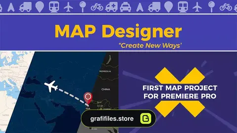 پروژه پریمیر نمایش مسیر روی نقشه Map Designer - Essential Graphics