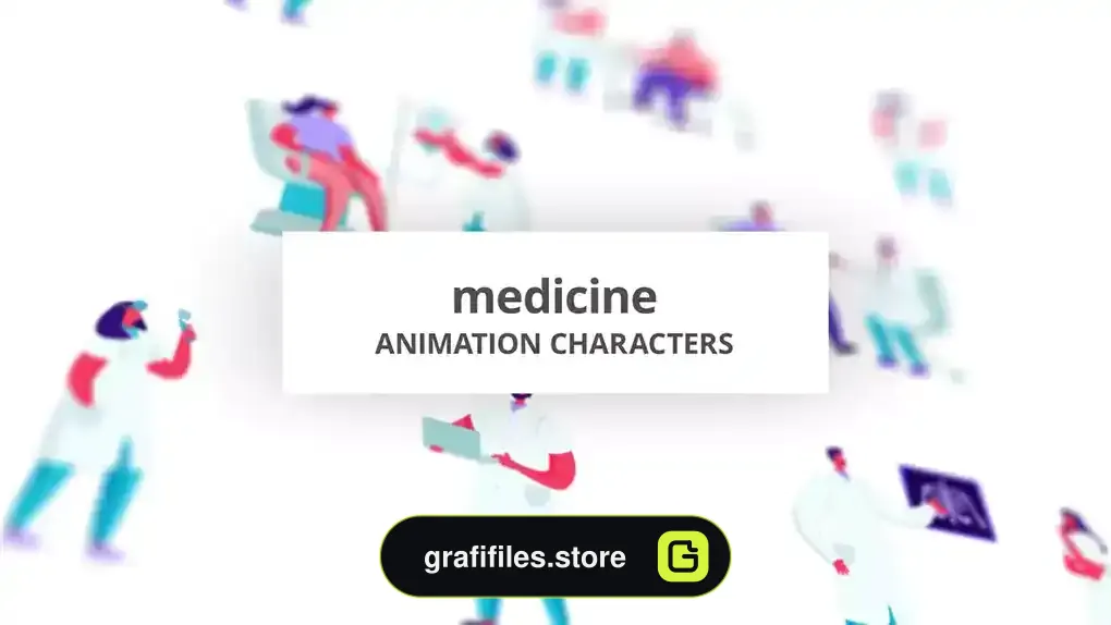 پروژه افترافکت موشن گرافیک کاراکتر پزشکی Medicine - Character Set