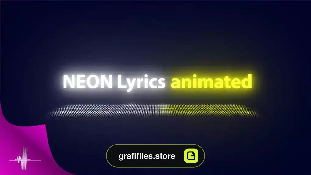 پروژه افترافکت متن ترانه متحرک نئون Neon Lyrics Animated