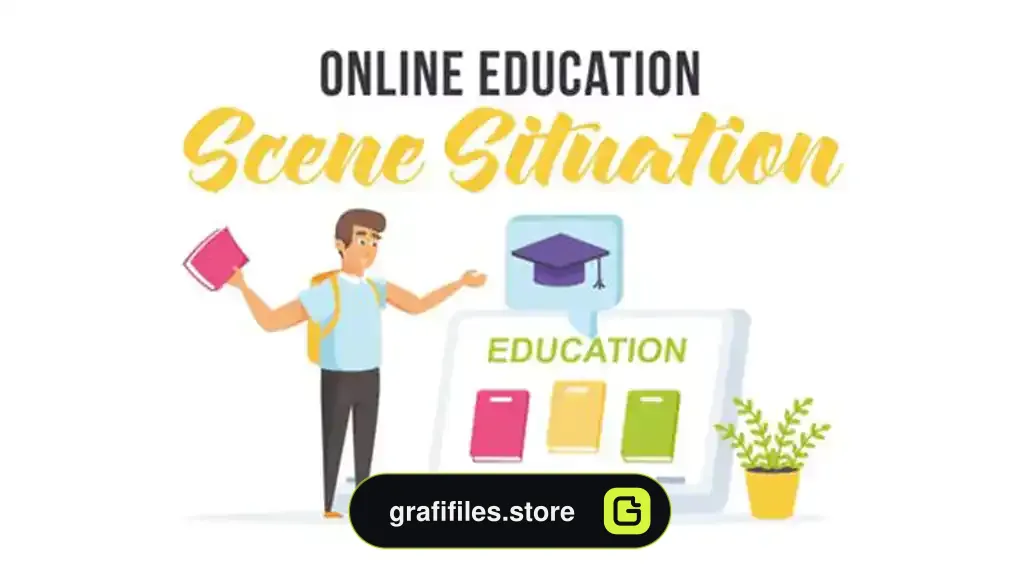 پروژه افترافکت موشن گرافیک آموزش آنلاین Online education - Scene Situation