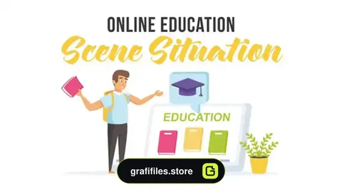 پروژه افترافکت موشن گرافیک آموزش آنلاین Online education - Scene Situation