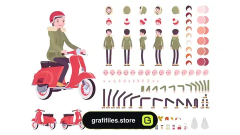 وکتور زن موتور سوار