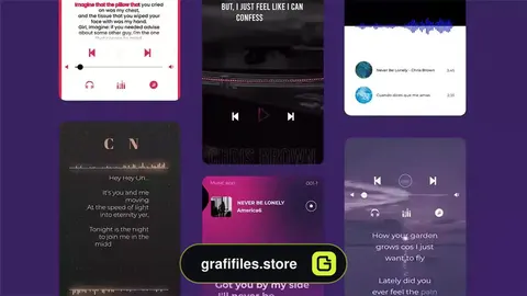 پروژه افترافکت نمایش متن ترانه Scrolling Lyric Template Music