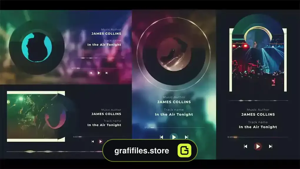پروژه افترافکت ویژوالایزر موزیک Vinyl Visualizer