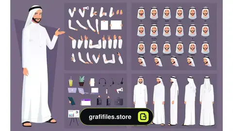 وکتور مرد مسلمان عرب