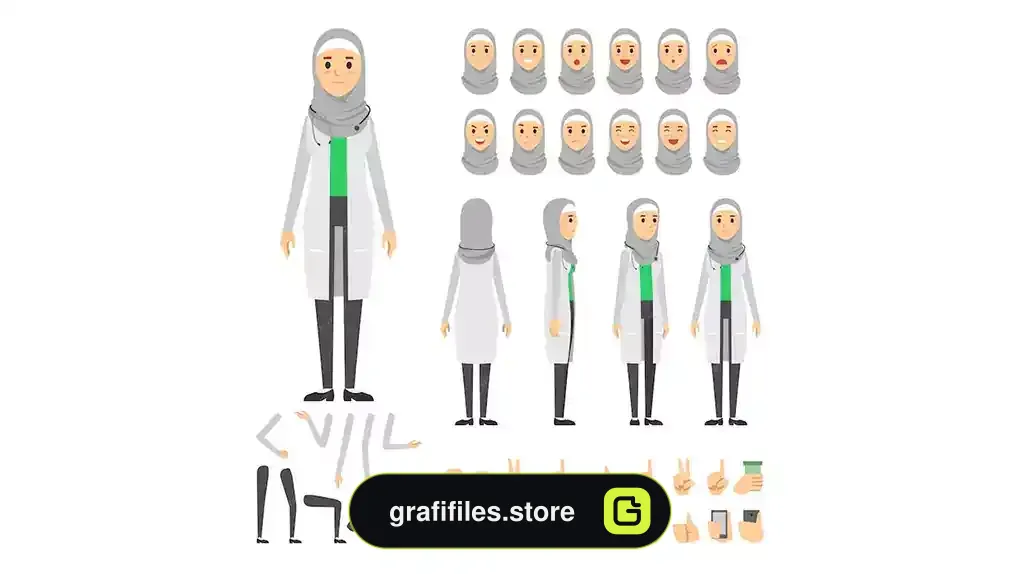 وکتور پزشک زن عرب