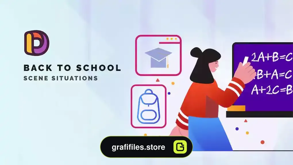 پروژه افترافکت موشن گرافیک بازگشایی مدرسه Back To School - Scene Situations