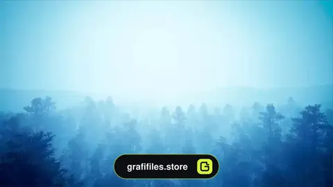 بک گراند موشن گرافیک جنگل مه آلود آبی