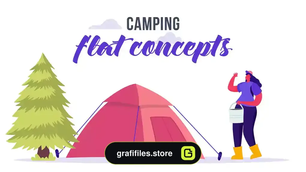 پروژه افترافکت موشن گرافیک کمپینگ Camping - Flat Concept