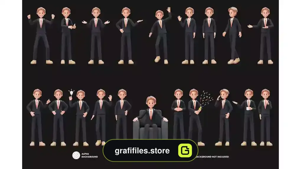 وکتور مرد Career man 3d characters