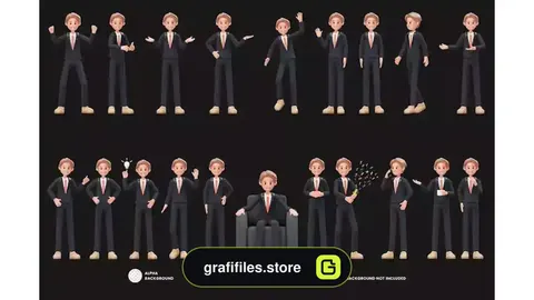 وکتور مرد Career man 3d characters